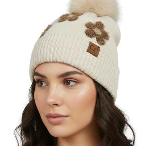 Ultra Soft Chenille Faux Fur Pom Pom Beanie Winter Ski Cap Fashion main image 4